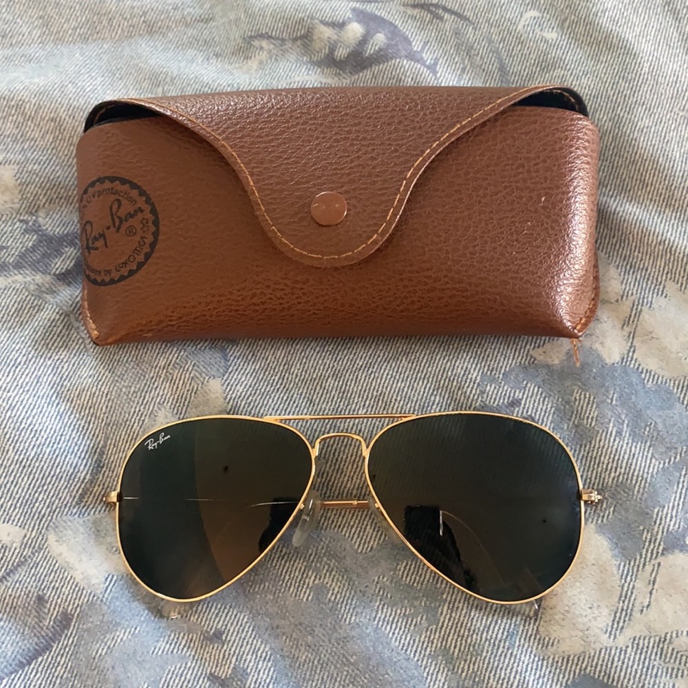 Ray-Ban aviator sunglasses gold rim